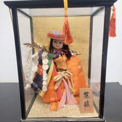 Vintage Japanese Fuji Musume Geisha Doll Figurine with Stand