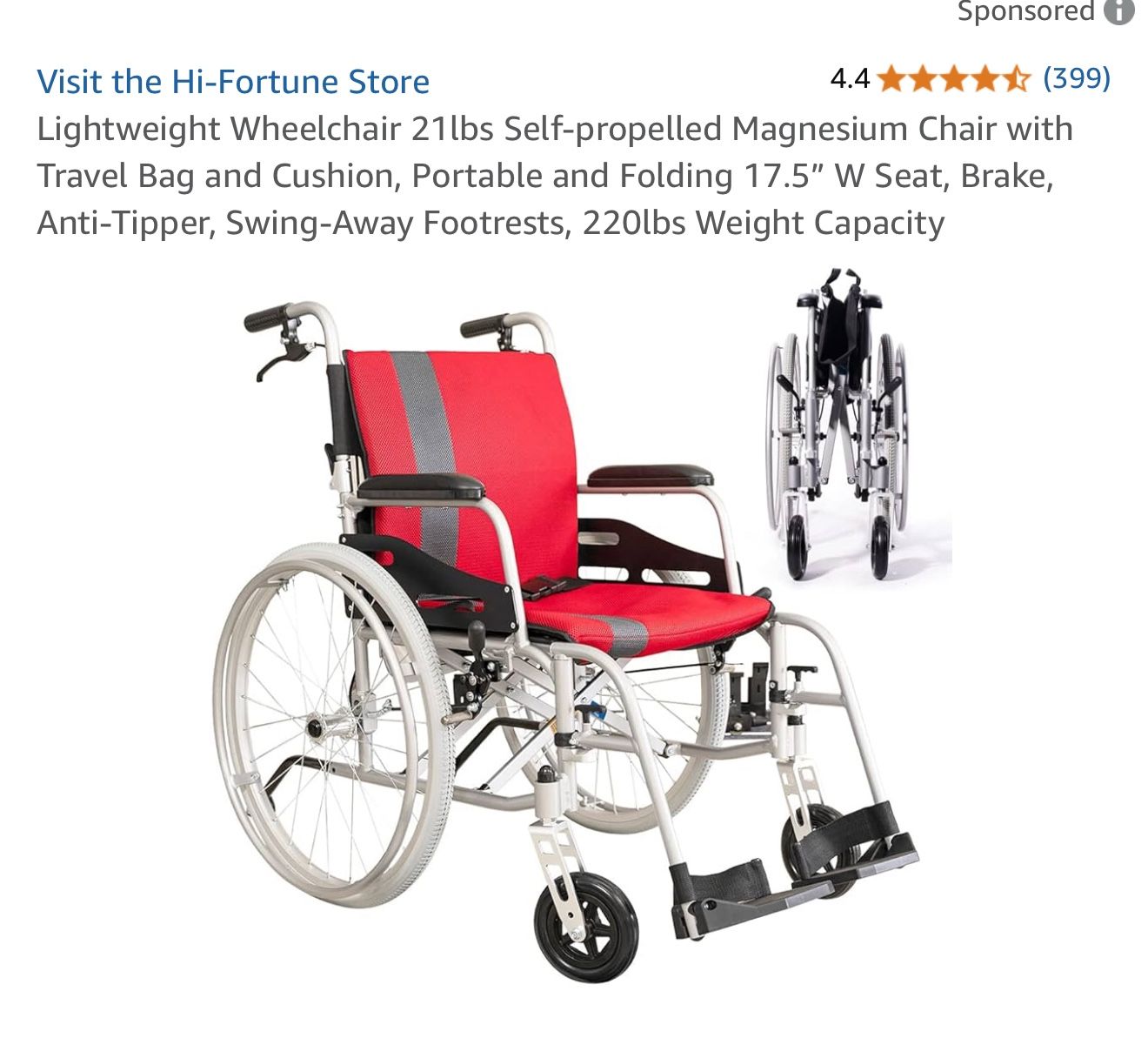 SUMELL Magnesium Lightweight Wheelchair