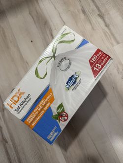 Brand New HDX 180-Count 13 Gal. Tall Mint Scented Kitchen Trash Bags with FlexPro and Rodent Repellent (White)