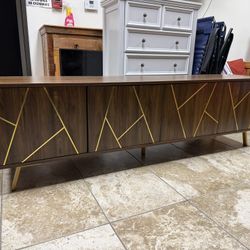 Dark Walnut 75 in. TV Stand Fits TVs up to 85 in.