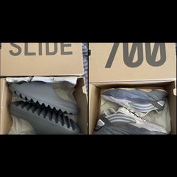 Adidas  mens size 14 & size 13.5 Slides & yeezy 700