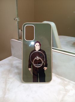 HALLOWEEN Michael Myers Silicone Phone Case with Bling Finger Ring/Stand (Samsung A14)