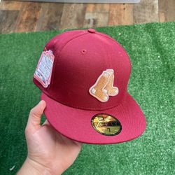 Exclusive SOLD OUT Boston Red Sox  59fifty New Era Fitted Red Velvet Maroon Burgundy Shimmer Hat with Pink UV Not Hat Club   •SOLD OUT EXCLUSIVE LIMIT
