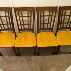 Solid wood kitchen / dining chairs x4