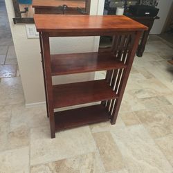 Wood Bookcase Mission Style Rustic Bookshelf  Walnut 