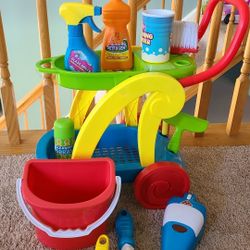 Kid connection cleaning cart play set,