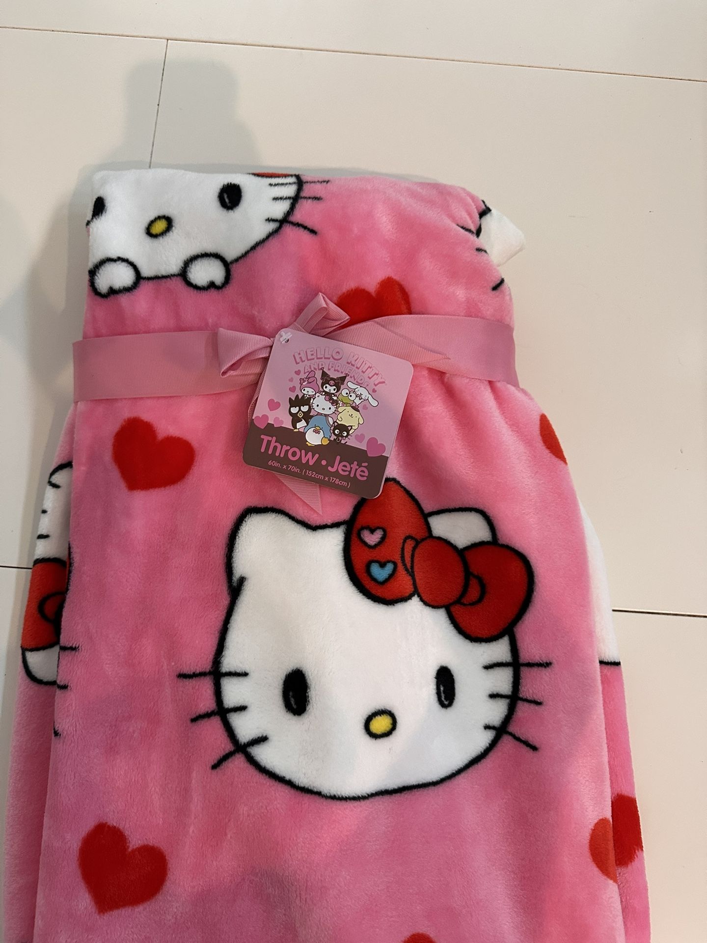 Brand New Hello Kitty Valentine’s Blanket, No Hanger