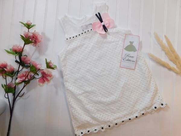 NWT Girls Shirt Size 6 Rare Editions size 6 White Lace Tunic Top Daisy