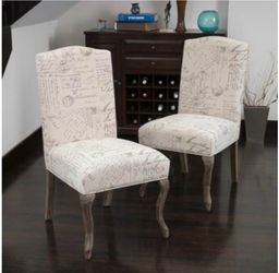 French Script High-Back Dining Chairs - Set of 2