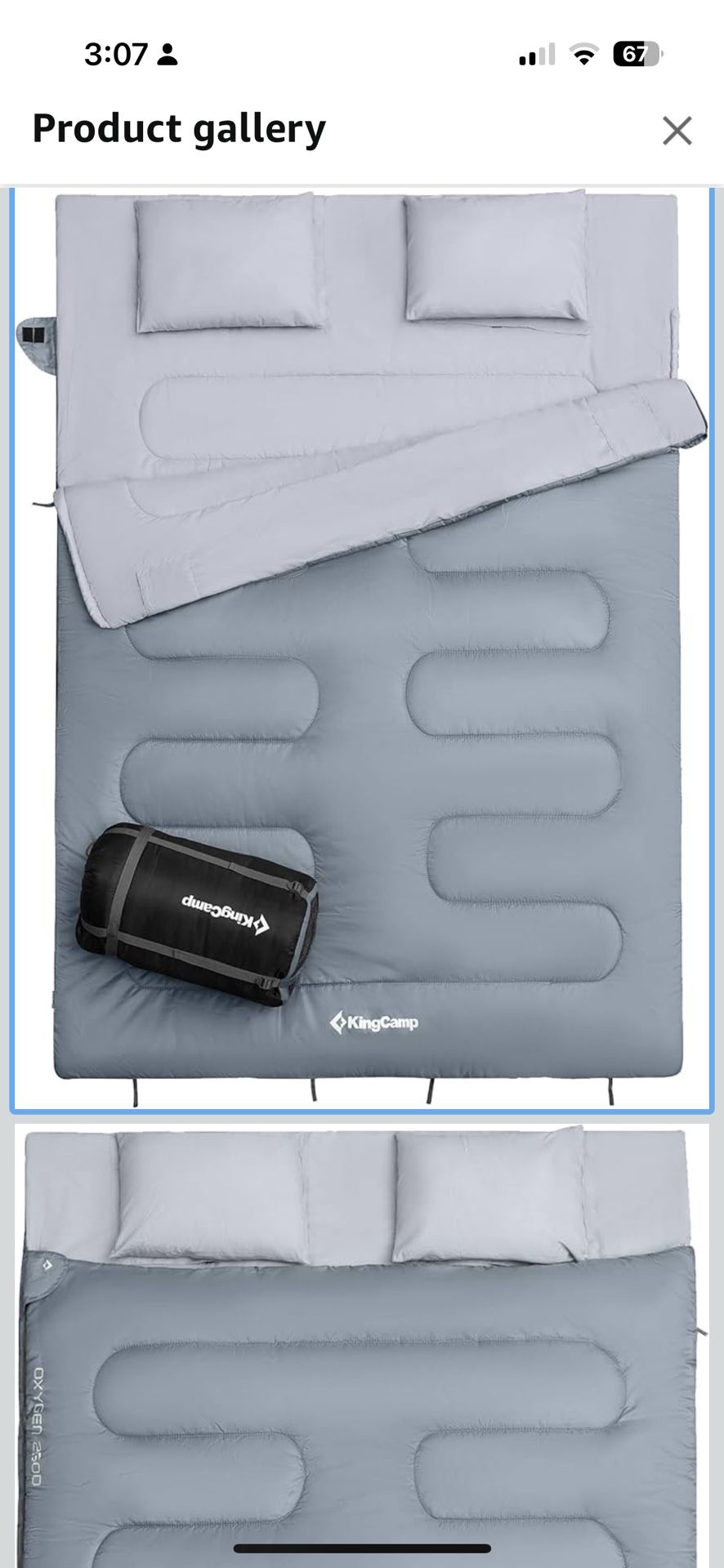 KingCamp 87 x 59 Inch 2 Person