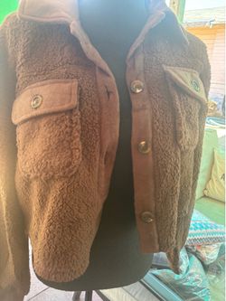 Brown Sherpa crop Jacquet in large or charge new
