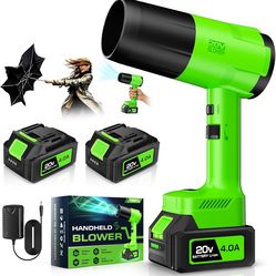 Leaf Blower Cordless, Handheld Leaf Blower with 2 X 4.0Ah Battery and Charger, 6 Speed Modes, Lightweight Blowers for Lawn Care, Patio, Yard, Dust,Blo