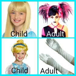 Halloween costume wig / child & adult size, brand new! Peluca's nuevas para niña y adulto