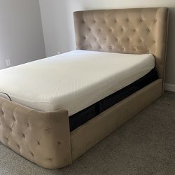Queen velvet bed