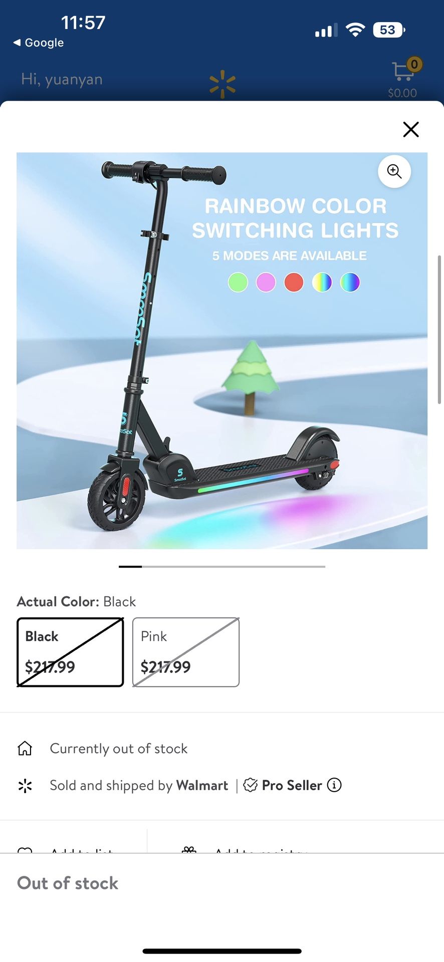 Foldable Electric Scooter for Kids, 3 Speeds and Adjustable Handlebar with Throttle