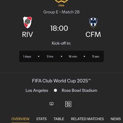 River Plate Vs Monterrey Club World Cup Tickets 