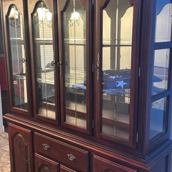 Cherry Wood Lighter China Hutch