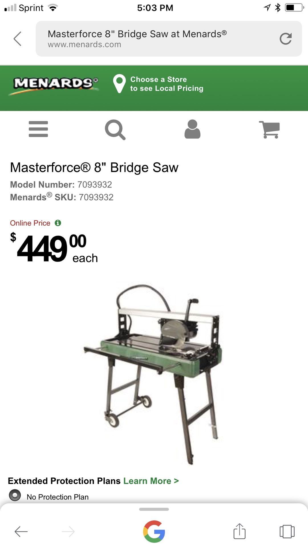 Wet saw menards deals