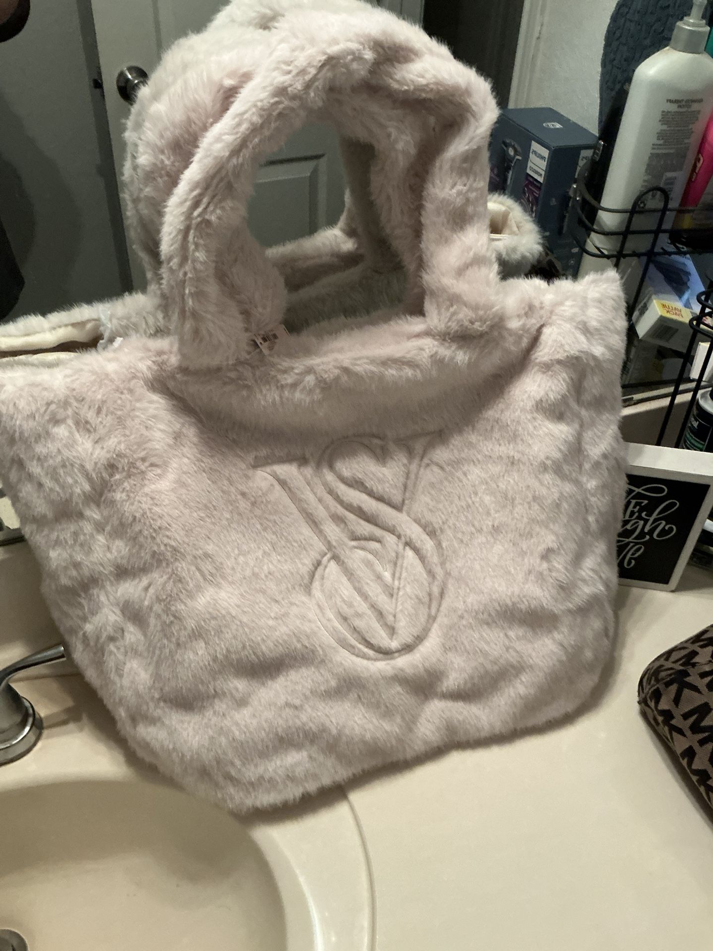 New, Victorias Secret Faux Fur Tote Bag