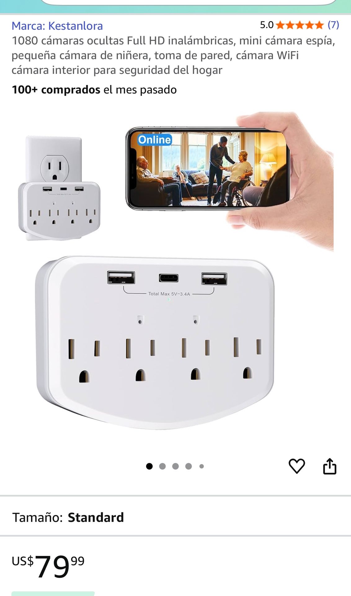 WiFi Hidden Camera Wall Plug Full HD