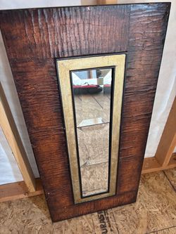 Decorative Wall Mirror with Textured Frame