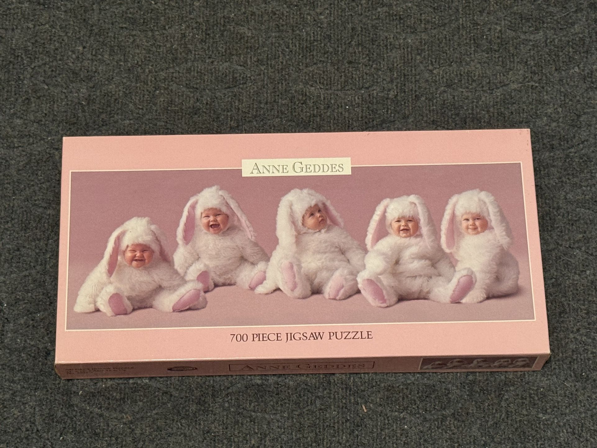 Vintage 1997 Anne Geddes 700 Piece Jigsaw Puzzle, Baby Bunnies, NEW!