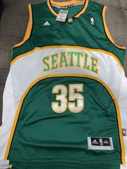 Kevin Durant throwback Seattle super Sonics jersey