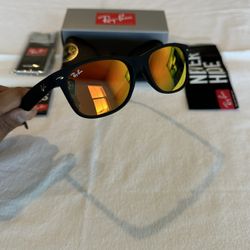 New RayBan Wayfarer Orange Mirrored Sunglasses