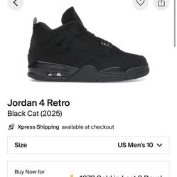 Black Cat 4s Size 10