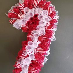 Handmade Candy Cane Wreaths 