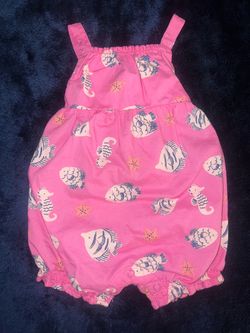 Baby Girl Pink Sea Life Romper