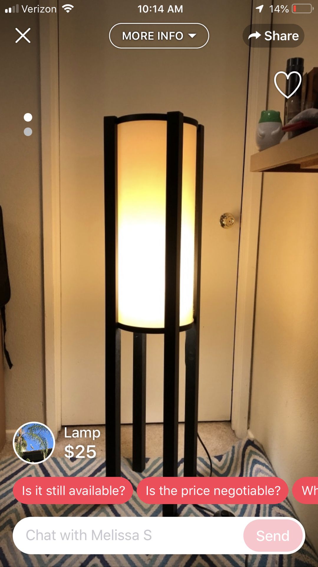 Floor lamp with step on switch