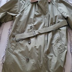 London Fog Raincoat With Removable Leather Collar