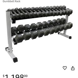Hex Dumbbells 5-50lb (550lb) & Rack 10 Pair Gym