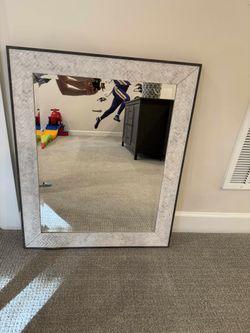 *MCS Brand Mirror 22x28 Inch Chevron, 28x34 Overall Size, Marble (66945), Marble*