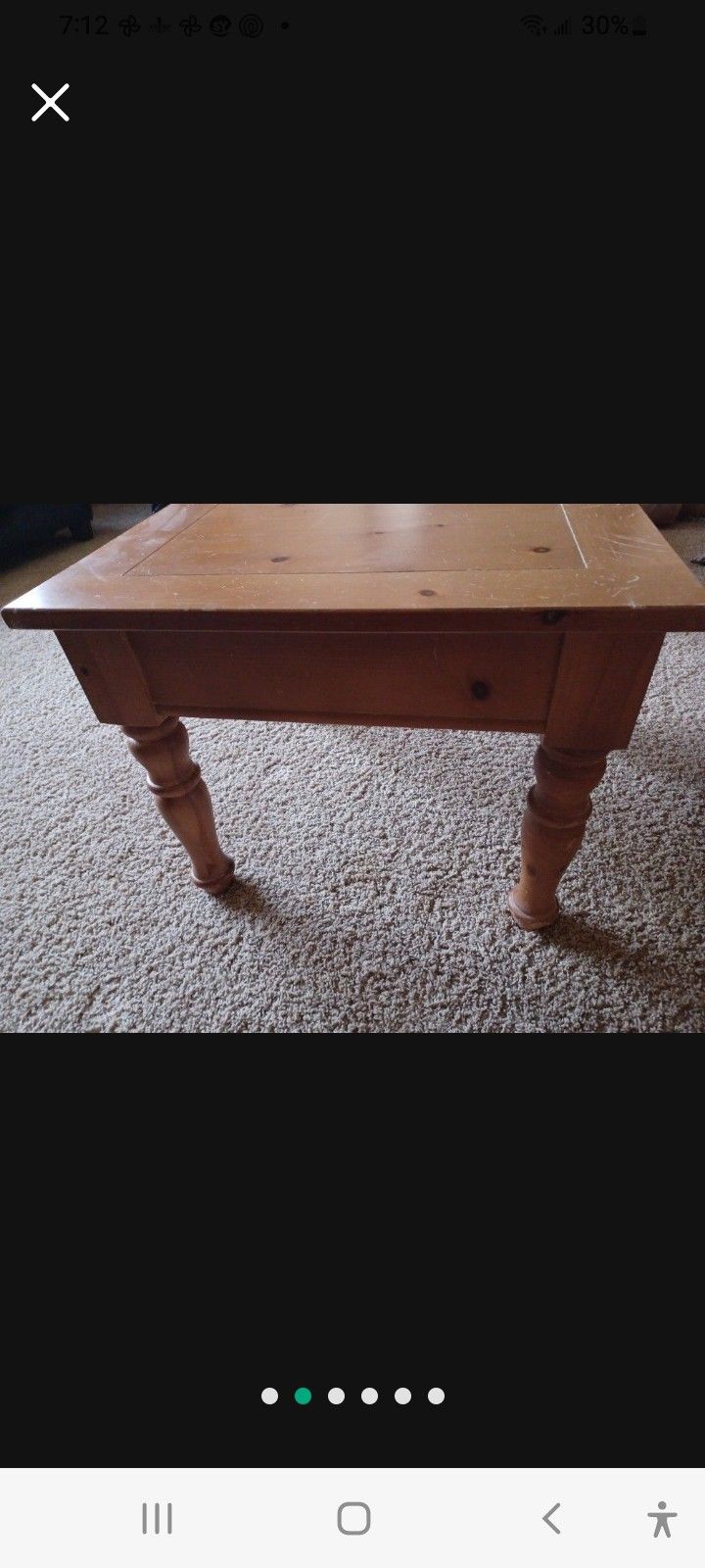 Solid. Heavy Broyhill Fontana Pine End Table 28 in x 28 in  23 in tall