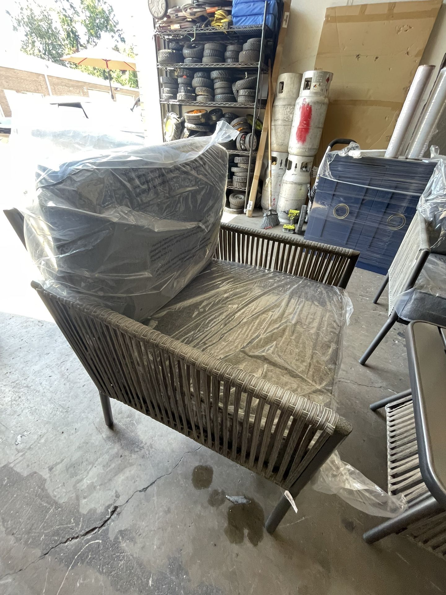 Hampton Bay Tolston 4Piece Wicker Outdoor Patio Conversation Set with