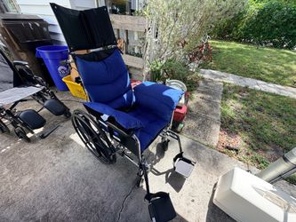 2 Med line Reclining Wheelchair with Blue Cushion