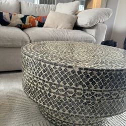 Round Unique  Tiled Coffee Table