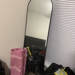 Arched Full-Length Floor Mirror - Black Frame