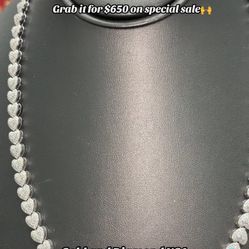 925 Silver With Moissanite Diamond Necklace