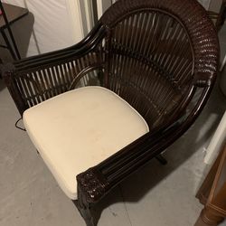 Pier One Bamboo Chair With Cushion 