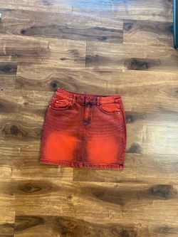 Divided brand Red Acid Wash Denim Mini Skirt