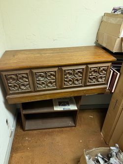 Vintage Wood Hope Chest with Carved Panels