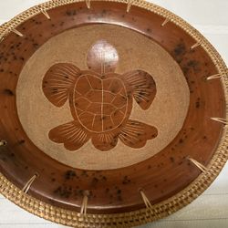 Redware Pottery  Bowl With Turtle  Design 