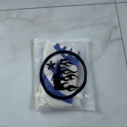 HELLSTAR WHITE BLACK AND BLUE SHIRT