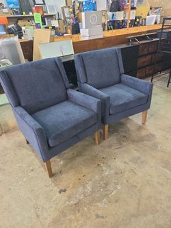 Modern Accent chair-set of 2 - dark blue