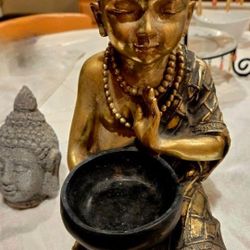 Kneeling Buddha ,w/Offerimg Bowl Statue