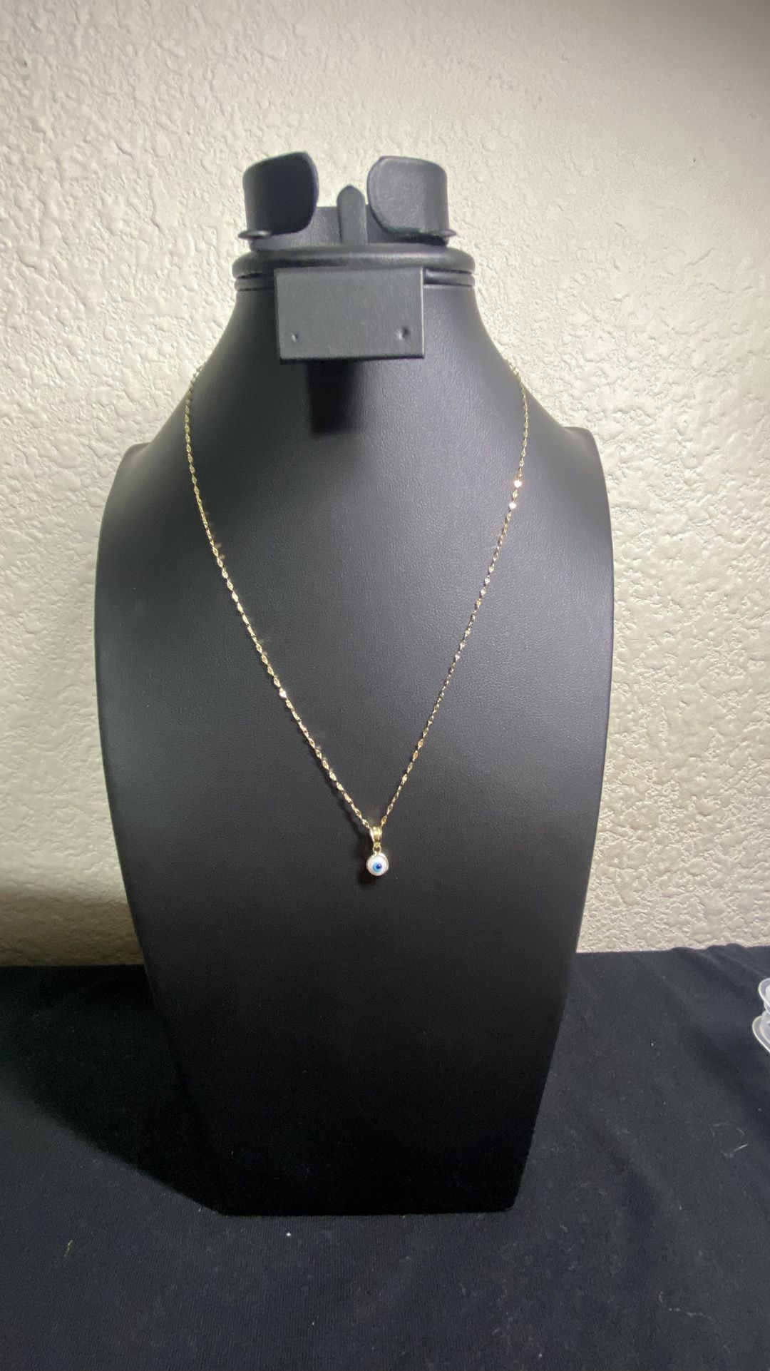 10k Gold Mirror Link Necklace & Pendant Combo