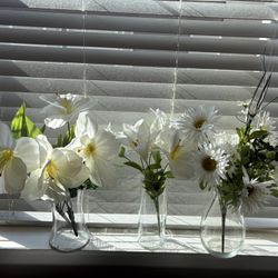 Three Vases And Flowers 
